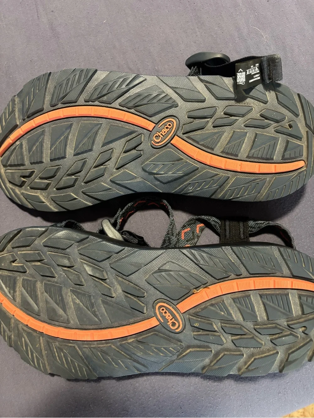 Chaco Men's Sport Sandals in Dark Gray with Patterned Straps - worn once